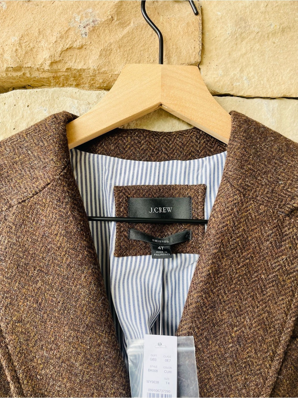 J. Crew Bristol Chocolate Brown Blazer Herringbone NWT - Picture 3 of 10